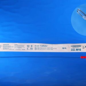 CURE M16 Intermittent Catheter - Straight Tip | 16 Fr | Box of 30