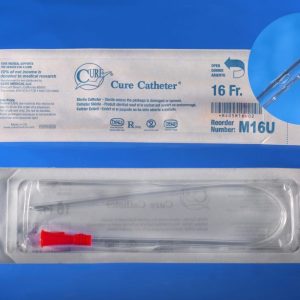 CURE M16U Medical® Intermittent Pocket Catheter | 16 Fr | Box of 30