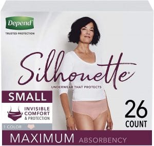 DEP 51449 | Silhouette® Expressions Incontinence Underwear for Women | Pink | Small | Package of 26