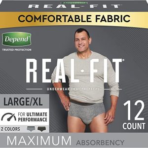 DEP 50983 | Depend® Real Fit® Incontinence Underwear for Men | L/XL | Black | Package of 12