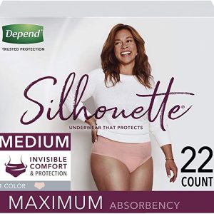 DEP 51450 | Silhouette® Expressions Incontinence Underwear for Women | Pink | Medium | Package of 22