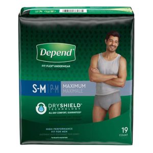 DEP 51700 | Depend® FIT-FLEX® Incontinence Underwear for Men | S/M | Grey | Package of 19