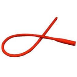 AS 44014 | Amsino Amsure Red Rubber Latex Urethral Catheter | 14Fr | 16" | Male | Box of 100