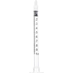 Sol-Care Safety Syringe w/ Fixed Needle | 1ml | 27G x 1/2" | SOLM 100019IM | Box of 100
