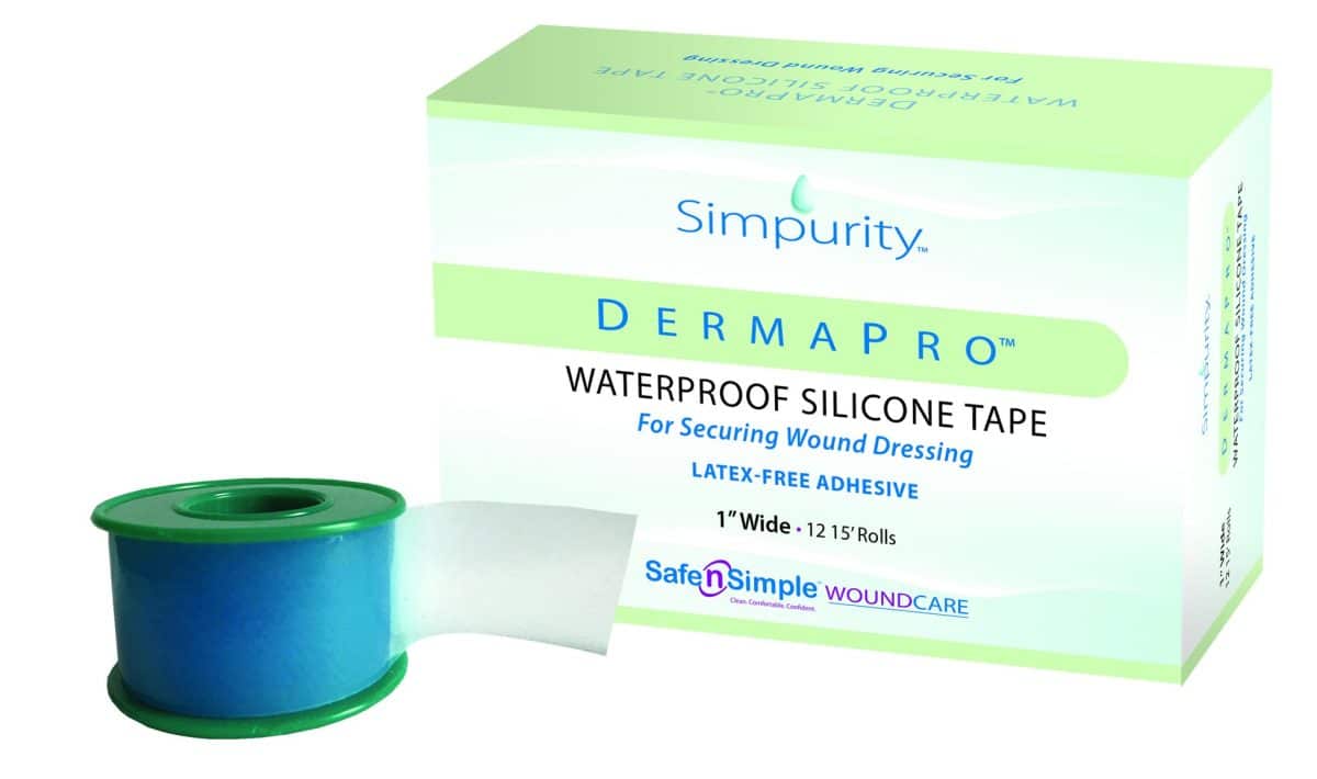 Safe n Simple DermaPro Silicone Waterproof Tape | 1" x 15" | SNS 57230 | 1 Roll