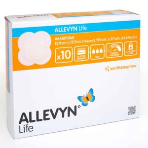 ALLEVYN LIFE Adhesive Foam Dressing | Smith & Nephew | 66801069 | 15.4cm x 15.4cm | Box of 10