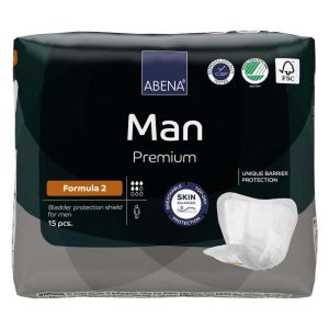 Abena Man Formula 2 9" x 11.4" | 700ml | 1000021336 | 12 Bags of 15
