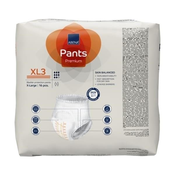 Abena Pants XL3 51.1" - 66.9" | 2600ml | 1000021330 | 6 Bags of 16