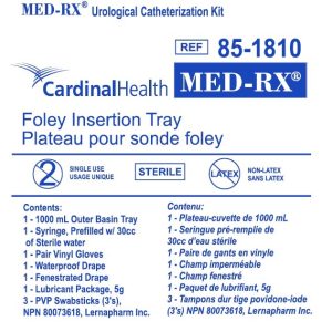 MedRx 85-1810 | Foley Insertion Tray Kit | 30cc | 1 Item