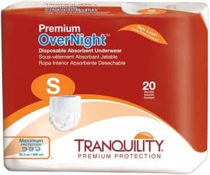Tranquility Premium OverNight Disposable Absorbent Underwear | Small 22" - 36" | 2114 | 4 Bags of 20