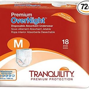 Tranquility Premium OverNight Disposable Absorbent Underwear | Medium 34" - 48" | 2115 | 4 Bags of 18