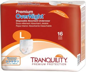 Tranquility Premium OverNight Disposable Absorbent Underwear | Large 44" - 54" | 2116 | 4 Bags of 16