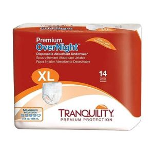 Tranquility Premium OverNight Disposable Absorbent Underwear | X-Large 48" - 66" | 2117 | 4 Bags of 14