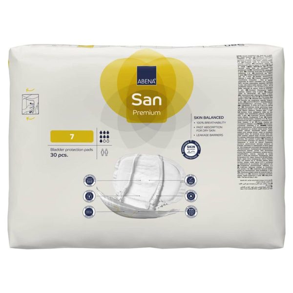 Abena San 7 Bladder Protection Pads 14.1" x 24.8" | 2100ml | 1000021309 | 4 bags of 30