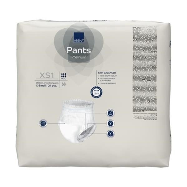 Abena Pants XS1 17.7" - 27.5" | 1400ml | 1999905354 | 4 Bags of 24