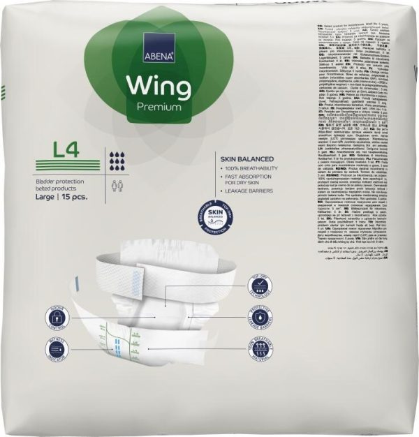 Abena Wing L4 35.4" - 53.1" | 4100ml | 1999905394 | 4 Bags of 15