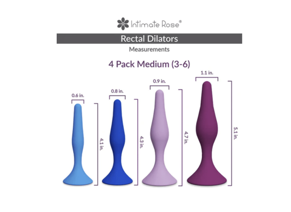 Intimate Rose Medium Anal Dilator Set | Sizes 3 - 6