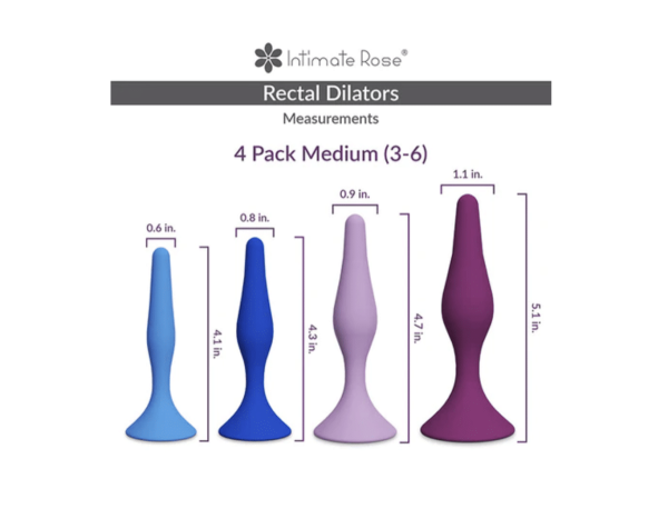 Intimate Rose Medium Anal Dilator Set Bundle | Sizes 3 - 6
