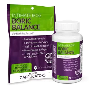 Intimate Rose Boric Balance Suppositories - Support For BV And Yeast Infections | 30 Suppositories