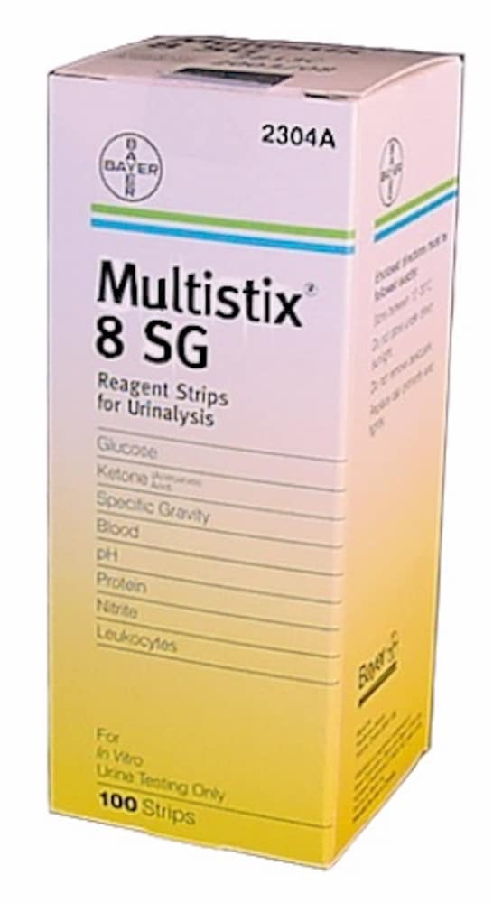 Bayer Multi-Stix Urine Test Strips | 8 SG | 2304A | Bottle of 100
