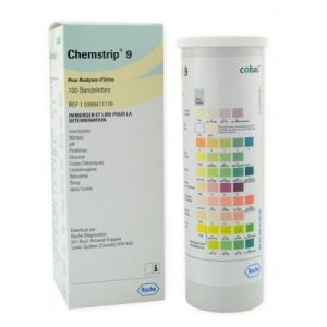 Chemstrip 9 Urine Test Strips | ROCH 10398411119 | Bottle of 100