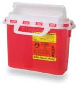 Becton Dickinson Patient room Sharps Container - Red | 5.1L 12" x 12" x 4.8" | BD 305517 | 1 Item