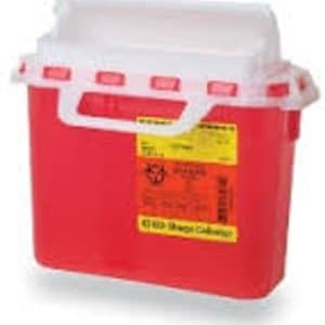 Becton Dickinson Patient room Sharps Container - Red | 5.1L 12" x 12" x 4.8" | BD 305517 | 1 Item