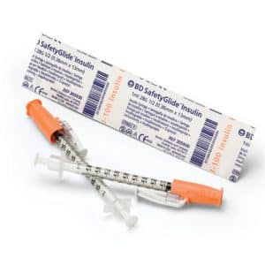 Becton Dickinson Safety-Glide Insulin Syringe w/ needle | 0.3ml | 31G x 5/16" | BD 305937 | Box of 100