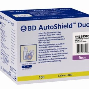 Becton Dickinson AutoShield Duo Insulin Pen Needle | 30G x 5mm | BD 329505 | Box of 100