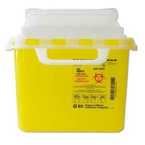 Becton Dickinson Sharps Collector Container - Yellow | 5.1L 18.4" W x 23.15" H | BD 300974 | 1 Item