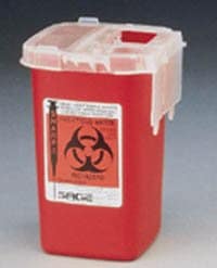 Kendall Sharp-Safety Sharps Container - Red | 2L 7.25" x 4.75" x 6.5" | KND 1522SA | 1 Item