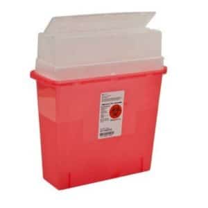 Kendall Sharps-A-Gator One-Hand Horizontal Sharps Container - Red | 5QT 12-1/4" H x11" W x 4-1/4" D | KND 31144010 | 1 Item