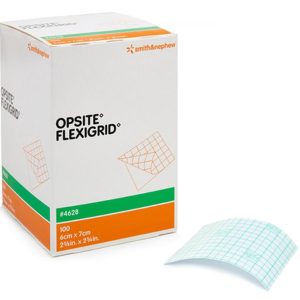 OPSITE FLEXIGRID Adhesive Film Dressing | Smith & Nephew | 6cm x 7cm | 4628 | Box of 100