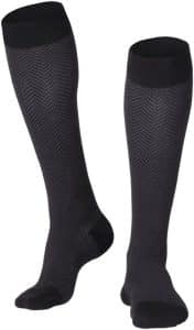 Airway Truform Men's Compression Socks | Large | Herringbone Black | AIR 1021BL-L | 1 Pair