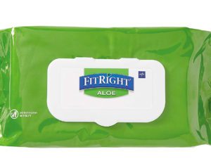 Medline FitRight Aloe Pre-Moistened Hygiene Wipes - Unscented | 8" x 12" | MDL MSCCA263954 | 6 Packs of 100