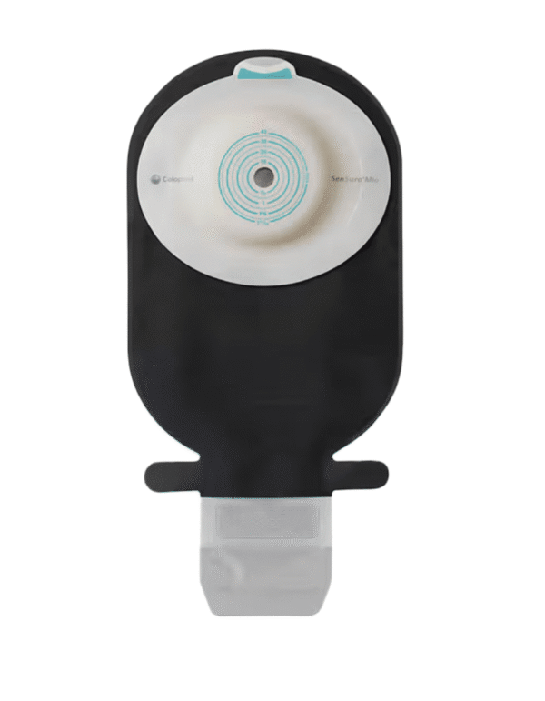 Coloplast 18987 | SenSura Mio Convex Light 1-Piece Drainable Pouch | Cut-to-Fit 10mm - 23mm | Black | Box of 10