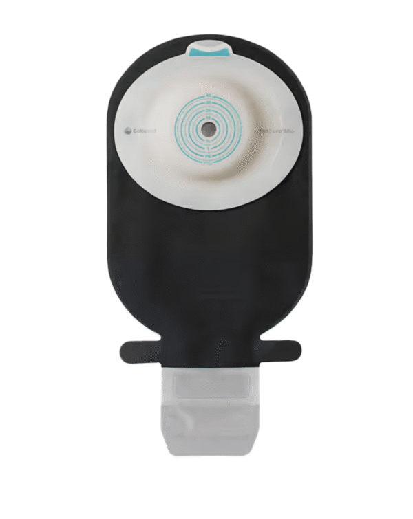 Coloplast 18984 | SenSura Mio Convex Deep 1-Piece Drainable Pouch | Cut-to-Fit 10mm - 23mm | Black | Box of 10