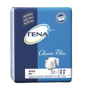 Tena Classic Plus Briefs | Medium 34" - 47" | 67113 | 8 Bags of 12