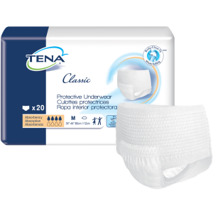 Tena Classic Protective Incontinence Underwear | Medium 34" - 44" | 72513 | 4 Bags of 20