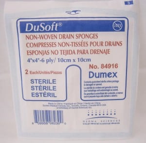 Derma Science Tracheotomy/Drain Sponge | DUP 84916 | N/Woven 4" x 4" 6 PLY | Box of 25