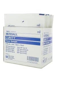 Kendall Curity Gauze Sponge | 4" x 4" | KND 2187 | Box of 25