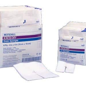 Kendall Excilon Non-Woven Drain Gauze Sponge | 4" x 4" | KND 7086 | Box of 25