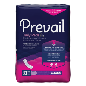 Prevail Overnight Bladder Control Pads - Ultimate | 16" Long | PV-923/1 | 4 Bags of 33