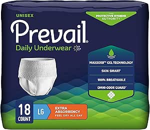 Prevail Extra Absorbency Underwear | Large 44" - 58" | PV-513 | 4 Bags of 18