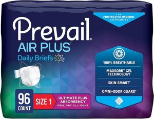 Prevail Air Plus Maximum Absorbency Brief | Medium Size 1 26" - 48" | PVBNG-012CA | 6 Bags of 16