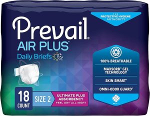 Prevail Air Plus Maximum Absorbency Brief | Large Size 2 45" - 62" | PVBNG-013CA | 4 Bags of 18