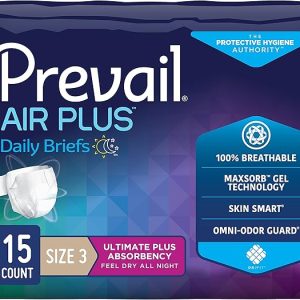 Prevail Air Plus Maximum Absorbency Brief | X-Large Size 3 48" - 70" | PVBNG-014CA | 4 Bags of 15