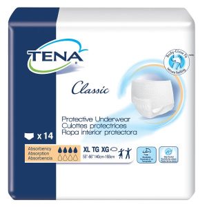 Tena Classic Protective Incontinence Underwear | X-Large 55" - 67" | 72516 | 4 Bags of 14