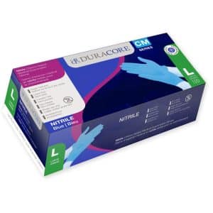 Duracore Nitrile Chemo Examination Gloves | Large | DC CM3604 | Blue | Box of 100