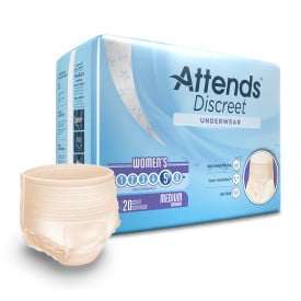 Attends Discreet Female Underwear | Medium 32" - 44" | ATT ADUF20 | 4 Bags of 20